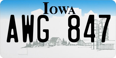 IA license plate AWG847