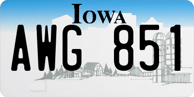 IA license plate AWG851