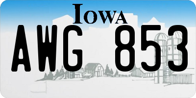 IA license plate AWG853