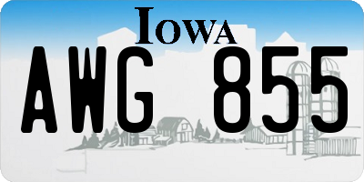 IA license plate AWG855