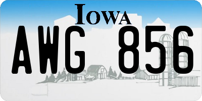 IA license plate AWG856