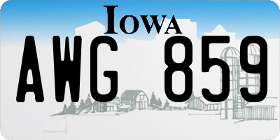 IA license plate AWG859