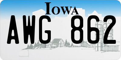 IA license plate AWG862