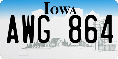 IA license plate AWG864