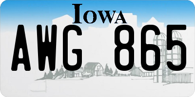 IA license plate AWG865