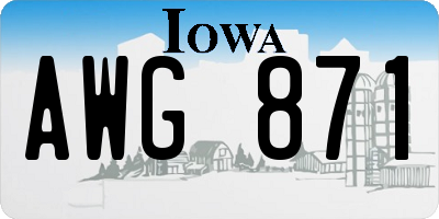 IA license plate AWG871