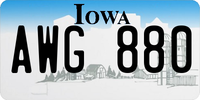 IA license plate AWG880