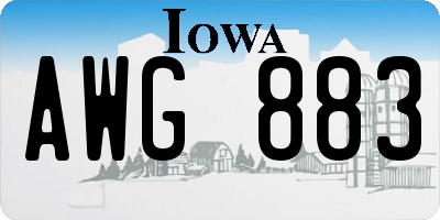 IA license plate AWG883