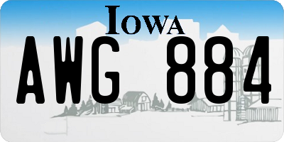 IA license plate AWG884