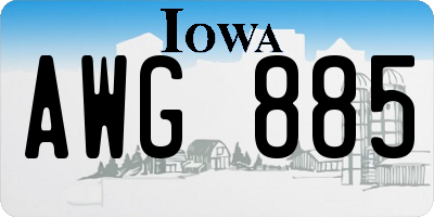 IA license plate AWG885