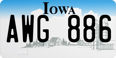 IA license plate AWG886