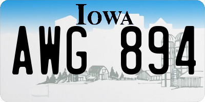 IA license plate AWG894