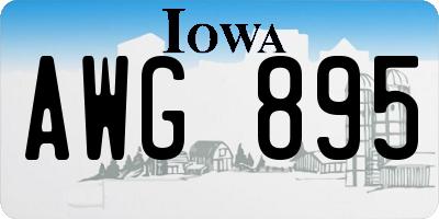 IA license plate AWG895