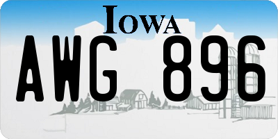 IA license plate AWG896