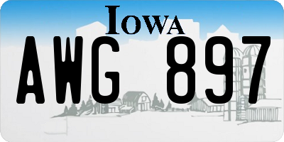 IA license plate AWG897