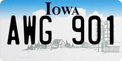 IA license plate AWG901