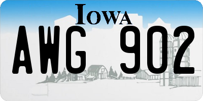 IA license plate AWG902