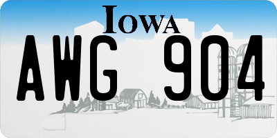 IA license plate AWG904
