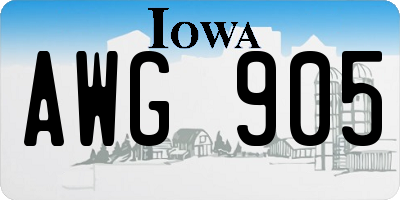 IA license plate AWG905