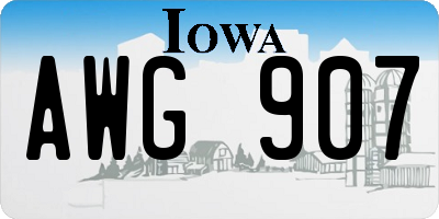 IA license plate AWG907