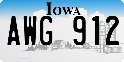 IA license plate AWG912