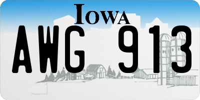 IA license plate AWG913
