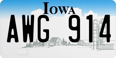 IA license plate AWG914