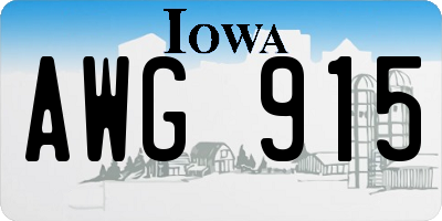 IA license plate AWG915