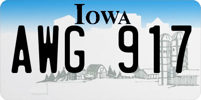 IA license plate AWG917
