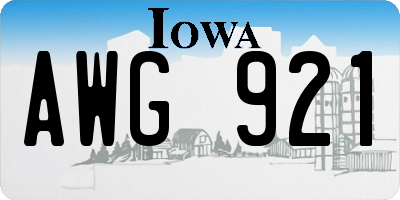 IA license plate AWG921