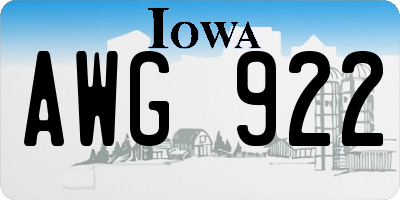 IA license plate AWG922