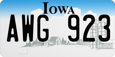 IA license plate AWG923