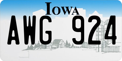 IA license plate AWG924