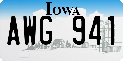 IA license plate AWG941