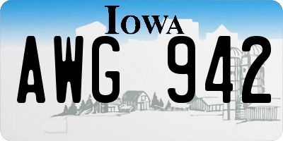 IA license plate AWG942
