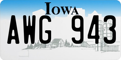 IA license plate AWG943