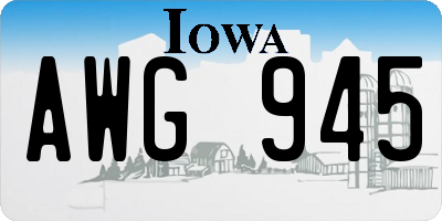 IA license plate AWG945