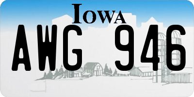 IA license plate AWG946