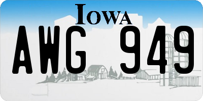 IA license plate AWG949