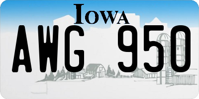 IA license plate AWG950