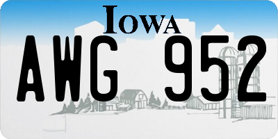 IA license plate AWG952