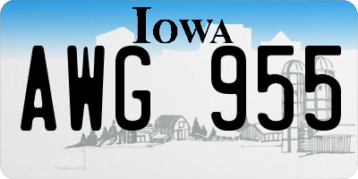 IA license plate AWG955