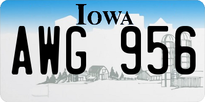 IA license plate AWG956
