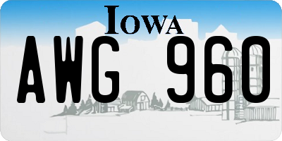 IA license plate AWG960