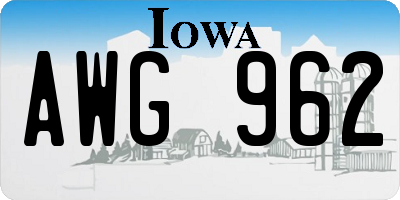 IA license plate AWG962