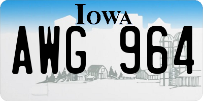 IA license plate AWG964
