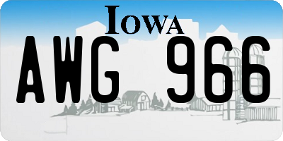 IA license plate AWG966