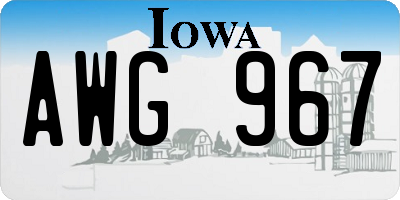 IA license plate AWG967