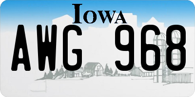 IA license plate AWG968