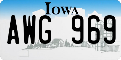 IA license plate AWG969